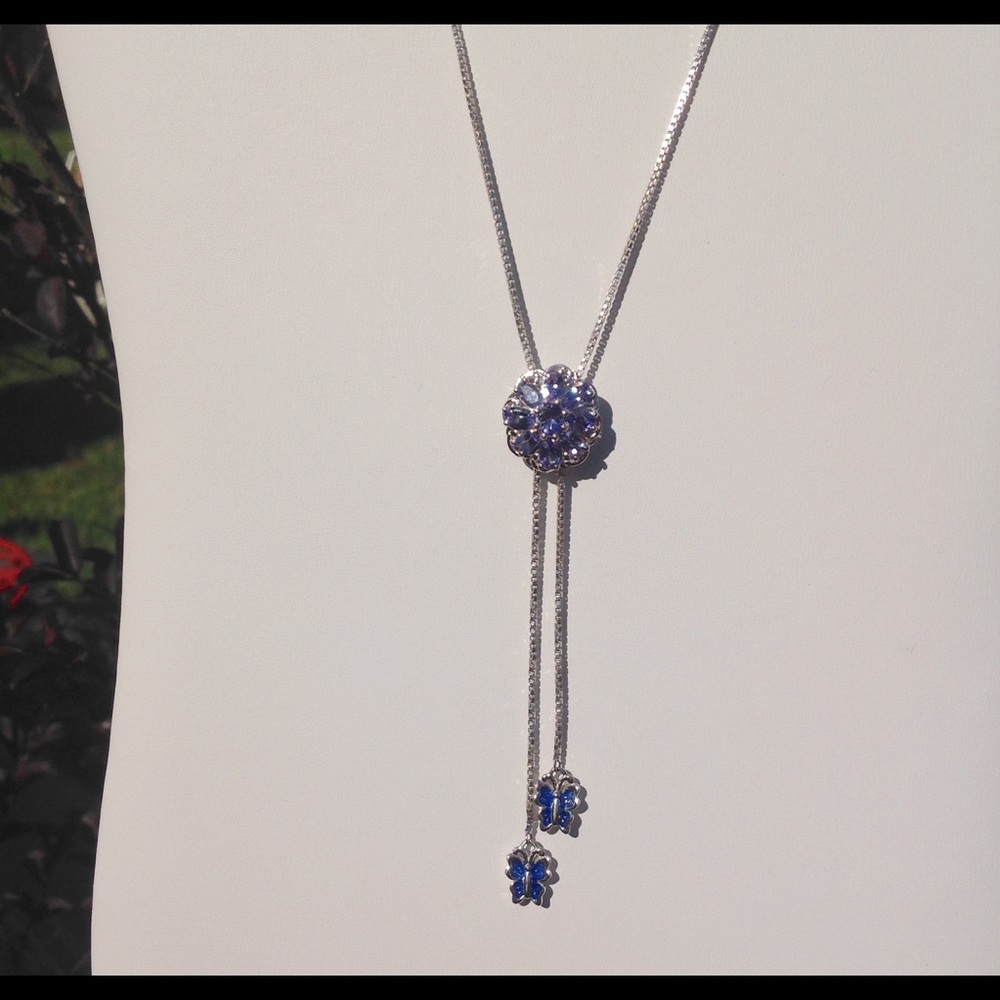 Genuine Tanzanite Lariat Necklace 18-20" - Picture 6 of 8